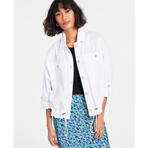 ON 34TH WOMENS SHORT UTILITY JACKET BRIGHT WHITE XL